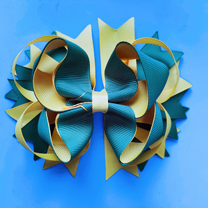 사용자 정의 그로스 그레인 리본 키즈 활 헤어 클립 귀여운 소녀 부티크 솔리드 리본매듭 머리핀 머리핀 모자 헤어 액세서리 - Product Image 1