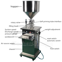 Machine de remplissage semi-automatique pneumatique à piston pour miel, ketchup, sauces, boissons, produits chimiques, shampoings, liquides et pâtes, avec chauffage et mélange