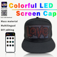 Gorra de pantalla LED RGB de tamaño grande, gorra recargable a todo Color, aplicación programada, sombrero de mensaje de desplazamiento Digital, sombrero de pantalla Led