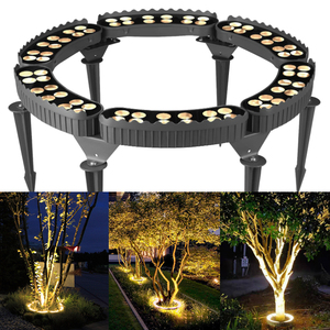 Lámpara <span class=keywords><strong>de</strong></span> Jardín LED Moderna Personalizada para Decoración Exterior, Anillo <span class=keywords><strong>de</strong></span> Luz para Árbol, AC220v DC24V IP65 Impermeable <span class=keywords><strong>de</strong></span> Aluminio - Product Image 1