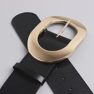 <span class=keywords><strong>Ceinture</strong></span> en cuir véritable à <span class=keywords><strong>boucle</strong></span> large et ovale pour femmes et dames, vente en gros - Product Image 3