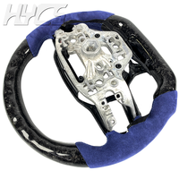 Volant sport en cuir bleu avec LED en fibre de carbone forgée personnalisé pour Ford Mustang S650 GT GT350 GT500 Shelby 2024-2026