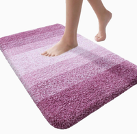 Tapis de salle de bain, tapis de bain en microfibre extra doux et absorbant, avec support en caoutchouc, séchage rapide, lavable en machine