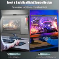 Lámpara LED RGBIC con Clip para Monitor de Computadora, Diseño Cilíndrico, Aluminio Moderno, Control Táctil, Negra, Colgante, para Oficina, USB, Ajustable, Alto CRI