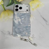 Étui de téléphone à clapet en TPU de couleur unie pour iPhone 17 Pro Max, coque de luxe pour iPhone avec chaîne pour 16 15 14, designs personnalisés pour femmes