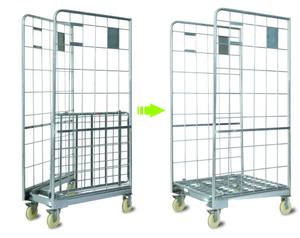 उच्च उज्ज्वल नए डिजाइन वाटरप्रूफ जाल फोल्डिंग लॉजिस्टिक्स शॉपिंग ट्रोली और कार्ट 5 'पू के साथ सुपरमार्केट्स वेयरहाउस गोदामों के लिए - Product Image 3