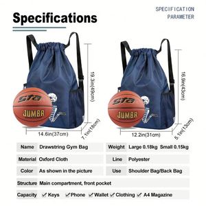 Cross-border Custom <b>Drawstring</b> Backpacks Oxford Waterproof Gym Sports <b>Bag</b> Basketball <b>Drawstring</b> Storage <b>Bag</b> with Custom logo - Product Image 4