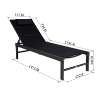 Chaise longue moderne en acier pour extérieur, réglable en hauteur, idéale pour piscine, chambre, jardin, polyvalente