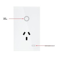 Interrupteur et prise intelligents WIFI 240V aux normes australiennes, panneau tactile en verre, commande à distance par application, commande vocale, protection ignifuge