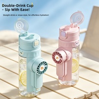 Ventilador Portátil Mini con Rociador de Agua, Diseño Nuevo, para Niños, Estudiantes, Multifuncional, Botella de Agua, Venta al Por Mayor