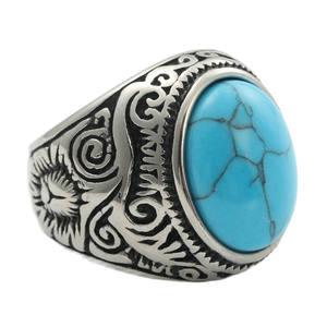 <span class=keywords><strong>Anelli</strong></span> <span class=keywords><strong>da</strong></span> <span class=keywords><strong>Uomo</strong></span> Retrò con Design Personalizzato, <span class=keywords><strong>Anelli</strong></span> Punk con Gemme Blu, Bianche, Argento, Verdi, <span class=keywords><strong>Anelli</strong></span> <span class=keywords><strong>Artigianali</strong></span> con Turchese e Occhio di Tigre - Product Image 3