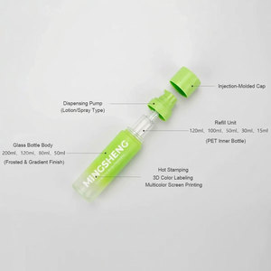 ขวดน้ำหอมพกพาแบบเติมได้ Mingsheng ขวดแก้วทรงกระบอกแบบพ่นพกพา ชุดขวดขนาดเล็กพร้อมที่ใส่ ขนาด 5 มล. 10 มล. 30 มล. 100 มล. - Product Image 2