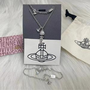 Conjunto de Collar y Pendientes de Cadena de Bambú y Cobre con Colgante de Espina de Pescado Pequeña, Estilo Imperio de la Emperatriz Saturna 2024, Unisex - Product Image 2