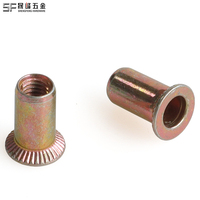 Mur Rivet Baja Karbon Kepala Cekung Silinder Halus Ujung Terbuka Lapis Seng Kuning Standar AS 1/4 5/16 3/8 1/2