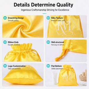 Luxury Satin Pouch for <b>Perfume</b> Lingerie Clothing Storage Jewelry Zipper Flip Cover Drawstring Bag <b>Flower</b> Pattern Wedding Favor - Product Image 3