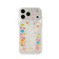 Coque de protection antichoc pour iPhone 18 Pro Max 17 16 15 Pro, motif coquillage floral rose et bleu, grande fenêtre, style tendance
