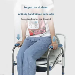 Asiento de silla de ducha ajustable de aluminio ligero redondo de alta calidad para ancianos - Product Image 2