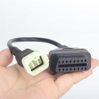 Cable Adaptador OBD2 de 16 Pines Hembra a 6 Pines para Motocicleta, Herramienta de Diagnóstico de Plástico, Lector de Códigos para Motocicletas de 12V