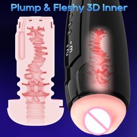 Elektrischer Masturbator mit Heizfunktion, Oraler Stimulation, Stoß- und Vibrationsfunktion, App-Steuerung, Realistischer Kanal, Fernbedienung, Männlicher Masturbationsbecher