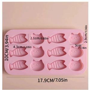 12 Cavity 3D Cat Fish Shaped Food Grade Silicone Cake Mould Eco Friendly High Low Temperature Resistant <b>Baking</b> Cake Tools - Product Image 2
