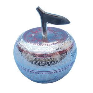 Apple Shape Brass <b>Bowl</b> <b>With</b> <b>Lid</b> and Engrave Design for Dry Fruit , Snacks , Candies , Nuts - Product Image 1
