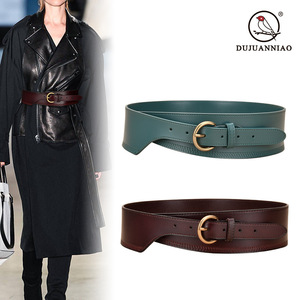 Ceinture en cuir véritable Tiyo ABB0180 tressée avec boucle rectangulaire à anneau en D, largeur 6,8 cm, pour femme, ceinture décorative décontractée - Product Image 6