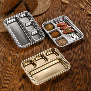 Plateau à assaisonnements en acier inoxydable 304, finition or antique, pour barbecue, vaisselle de restaurant - Product Image 1