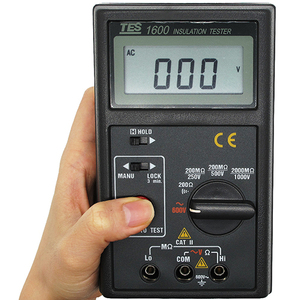 Testeur d'isolation numérique, mégohmmètre TES-1600, plage de tension 250V-1000V, courant de test 1mA, affichage LCD, réglage automatique de zéro - Product Image 1