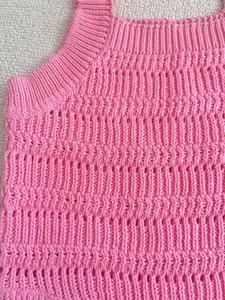 Mono de punto de ganchillo rosa para niñas, mono de algodón orgánico para bebés, ropa de punto - Product Image 5