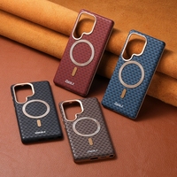 Étuis de téléphone portable en cuir PU magnétique pour Samsung S25 Ultra S24 Plus, cadre d'appareil photo en métal, coque antichoc