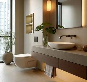 Mueble de Baño Flotante de Madera con Lavabo, Encimera, Estantes de Almacenamiento Abiertos y Cajón, Tocador de Baño para Almacenamiento en el Hogar - Product Image 6