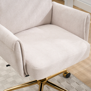 Modern Mid-back Liftable Swivel Office <b>Chair</b> Striped Fabric Cushion Back Ergonomically Excellent Choice for Working Studying - Product Image 6