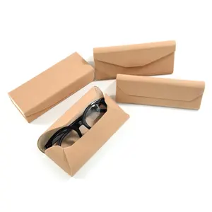 East sunshine high quality PU leather Glasses packing box Triangle folding eyeglasses case foldable spectacle case