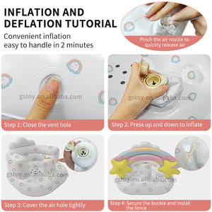 Pare-chocs arc-en-ciel détachable pour bébé en PVC canapé d'apprentissage assis pour les tout-petits chaise de bain gonflable pour bébé de 3 à 36 mois - Product Image 6