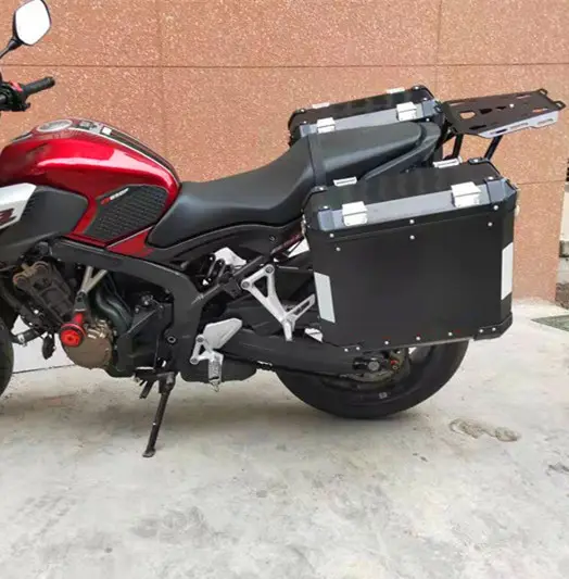 De aluminio de alta calidad de la motocicleta lado cola caso caja superior izquierda y derecha pannier para Honda CB650 CB650F 2018