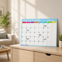 Tableau blanc magnétique souple effaçable personnalisé de haute qualité, pliable, imprimé UV, format standard, pour usage hebdomadaire et mensuel