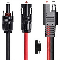 Kabel Penghubung PV Adaptor SAE Panel Surya 10AWG Kuningan PVC IP67 Tahan Air 25V Koneksi Mudah Kit Pengisi Daya Baterai Kompatibel RV