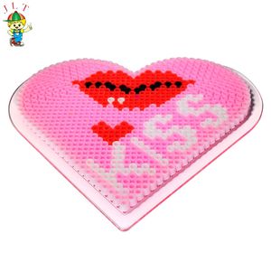 Planche à perles en forme de cœur, perles Perler, perles à fusionner, planche transparente, design transparent, perles <span class=keywords><strong>Hama</strong></span> de 5 mm, planche à chevilles - Product Image 2