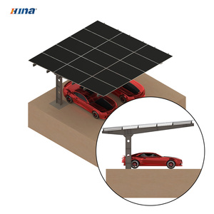 Structure de carport solaire photovoltaïque à panneaux solaires unipolaires pour stationnement de voitures, système de montage de panneaux solaires 590W-600W, 15 modules Zn-Al-Mg - Product Image 1