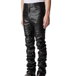 <span class=keywords><strong>Jean</strong></span> revêtu de cire <span class=keywords><strong>noir</strong></span>, nouvelles baskets, esthétique, slim, personnalisé, superpositions - Product Image 1