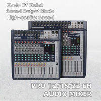 VEIDAMIC Console de mixage audio professionnelle en métal SG12/16/22, 12/16/22 canaux, son surround pour scène, concert, performance