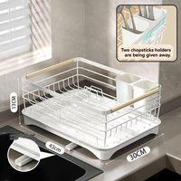 Égouttoir à vaisselle multi-compartiments peu encombrant, support portable pour couverts et tasses, unité de rangement pour vaisselle de cuisine domestique