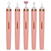 Machine à ongles électrique 5 en 1, portable, sans fil, lime à ongles, outil de manucure pour usage domestique, 4 vitesses, ensemble de polisseuse à ongles