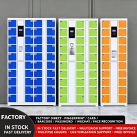 Casier de rangement pour téléphones portables, armoire de dépôt pour téléphones des employés, armoire de rangement pour étudiants avec lecture de code QR, reconnaissance d'empreintes digitales et de visage