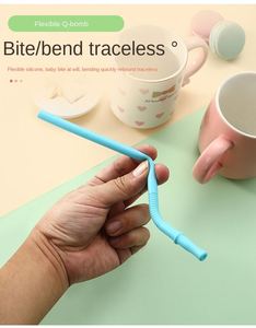 Biodegradable Eco Friendly Bar Accessories Organic Natural Wholesale Customized Logo Color <b>Reusable</b> Silicone Drinking <b>Straws</b> - Product Image 6