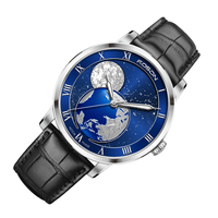 Montre planète lune personnalisée grande marque Montres-bracelets étanches personnalisées Montre mécanique chronographe pour hommes