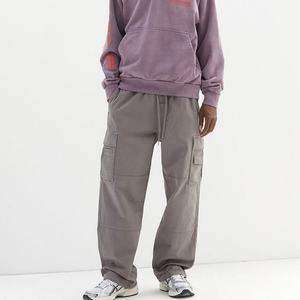 Pantalones Cargo Casuales de Algodón para Hombre, Estilo Moderno, Cintura Media, Tejido Worsted de Peso Medio, Corte Holgado, Pierna Ancha, Múltiples Bolsillos - Product Image 1