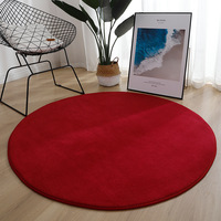 Tapis rond rose doux en polaire corail, antidérapant, lavable en machine, moelleux, pour chambre d'enfant, chambre à coucher, salon