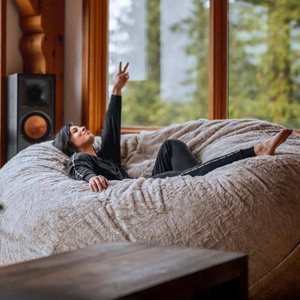 Basta coprire il Design moderno morbido Faux pelliccia sacco sedia gigante in schiuma sminuzzata divano pigro per soggiorno - Product Image 3