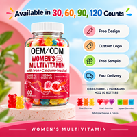 Gummies multivitaminées sans sucre pour femmes, marque privée, avec fer, calcium et inositol, pour les marques OEM, formule personnalisée, complément alimentaire